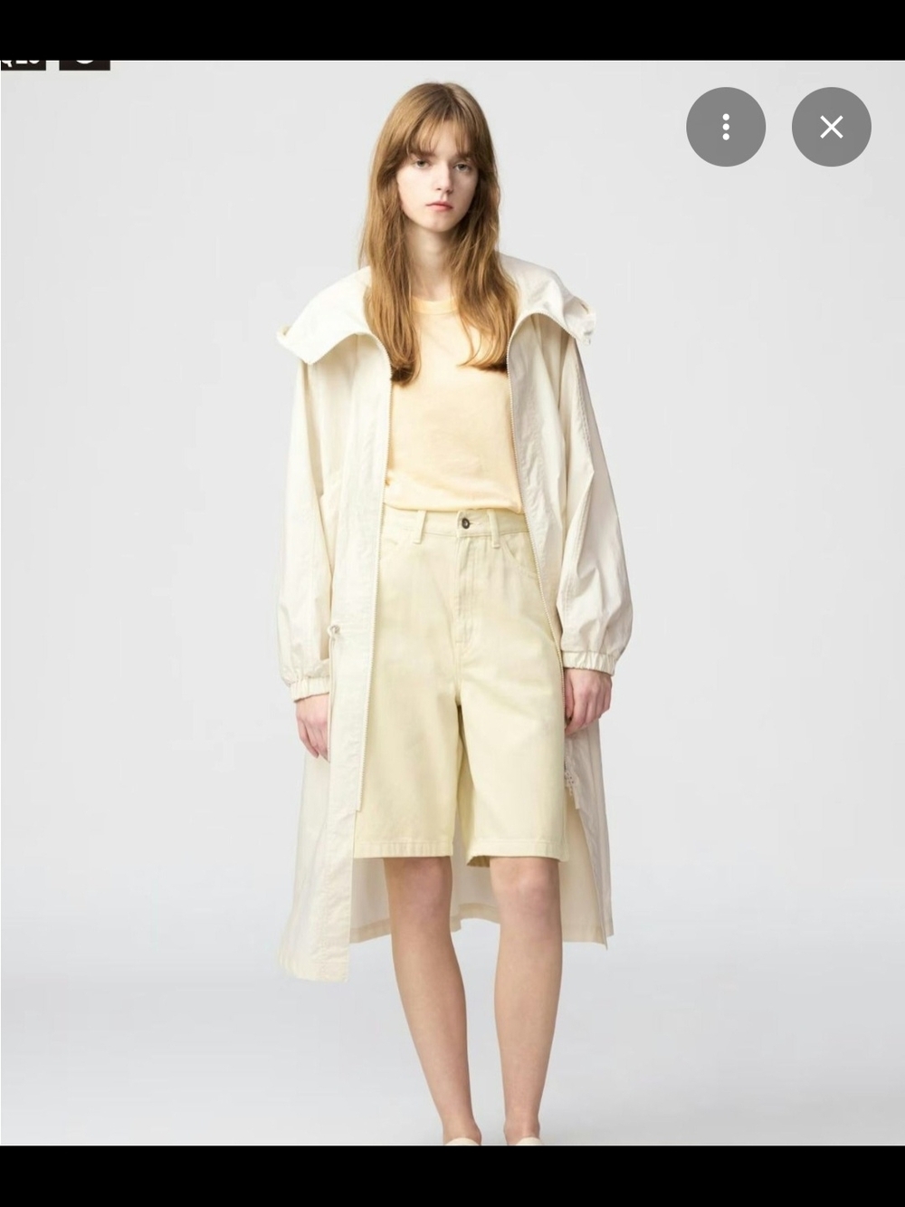 Uniqlo Cream Denim Culotte Shorts, SZ 28